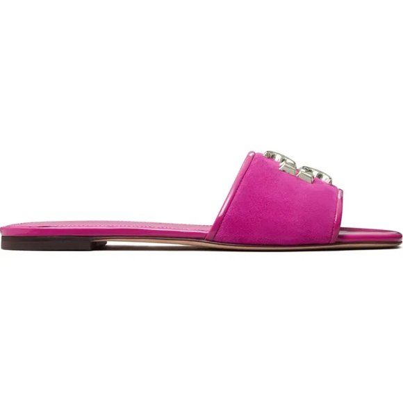 NIB Tory Burch Eleanor Leather Slide Fuchsia Hot Pink US 8 8.5 9 9.5 10 AUTHENTC - Picture 4 of 16